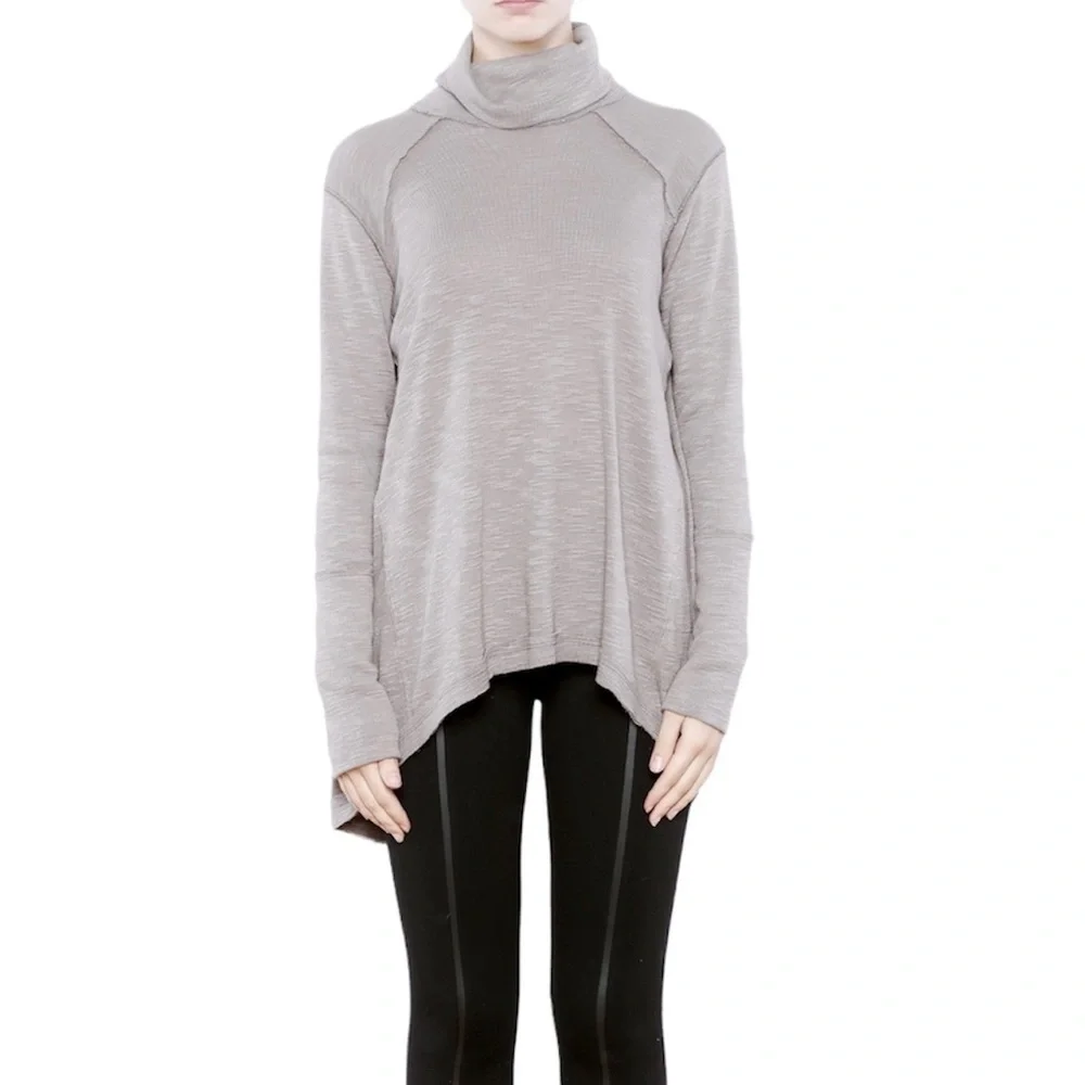 Free People Split Back Turtleneck Tunic Top